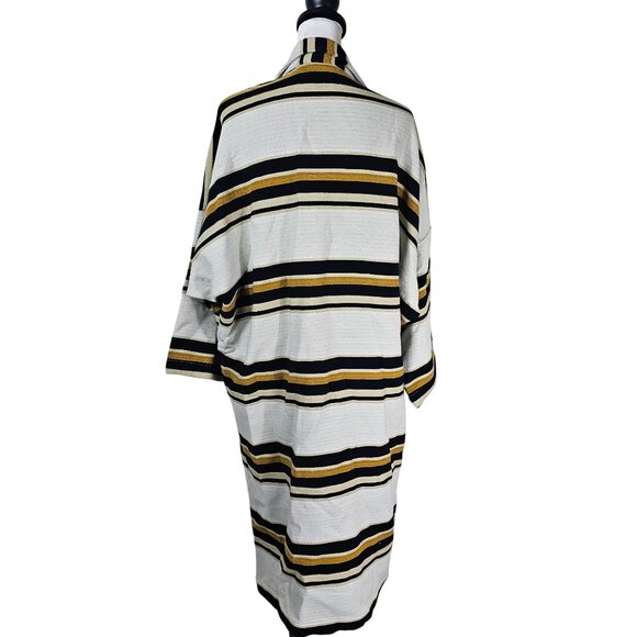 The Odells Striped Open-Front Cardigan Duster Coat Sz L Southwestern Boho Scandi - Picture 3 of 10